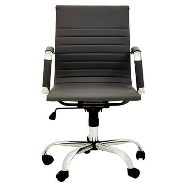 Brent Black Leather Effect Home Office Chair with Padded Arms