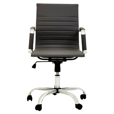 Brent Black Leather Effect Home Office Chair with Padded Arms