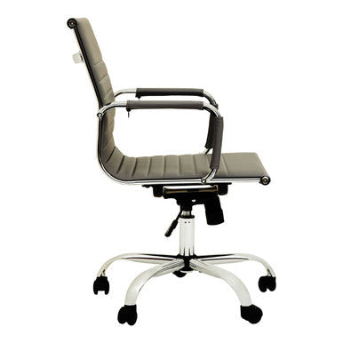 Brent Black Leather Effect Home Office Chair with Padded Arms