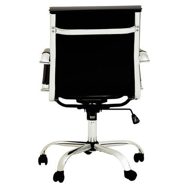 Brent Black Leather Effect Home Office Chair with Padded Arms