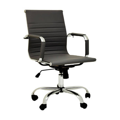 Brent Black Leather Effect Home Office Chair with Padded Arms