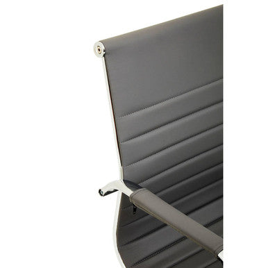 Brent Black Leather Effect Home Office Chair with Padded Arms