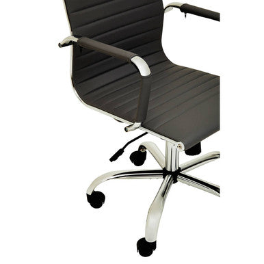 Brent Black Leather Effect Home Office Chair with Padded Arms
