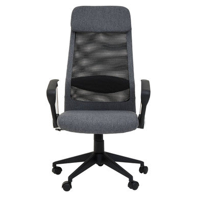 Brent Black Mesh and Grey Fabric High Back Home Office Chair