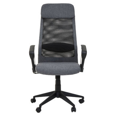 Brent Black Mesh and Grey Fabric High Back Home Office Chair