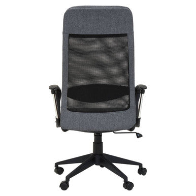Brent Black Mesh and Grey Fabric High Back Home Office Chair
