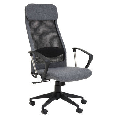 Brent Black Mesh and Grey Fabric High Back Home Office Chair