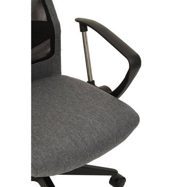 Brent Black Mesh and Grey Fabric High Back Home Office Chair