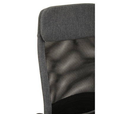 Brent Black Mesh and Grey Fabric High Back Home Office Chair