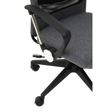 Brent Black Mesh and Grey Fabric High Back Home Office Chair