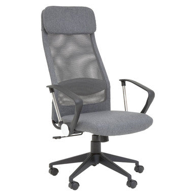 Brent Grey Mesh and Fabric High Back Home Office Chair