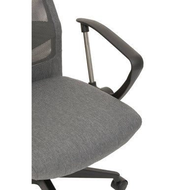 Brent Grey Mesh and Fabric High Back Home Office Chair