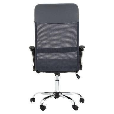 Brent Grey Mesh and Leather Effect High Back Home Office Chair