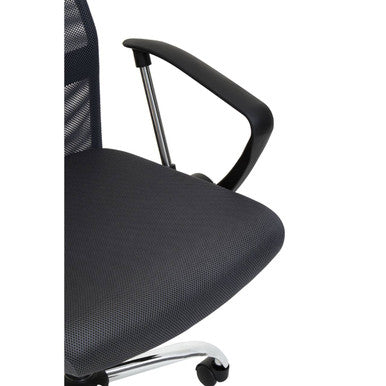 Brent Grey Mesh and Leather Effect High Back Home Office Chair