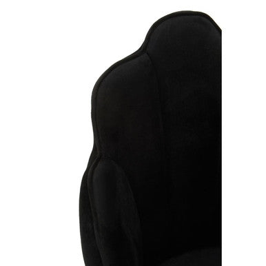 Tian Black Velvet Scalloped Dining Chair