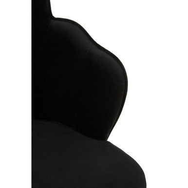 Tian Black Velvet Scalloped Dining Chair