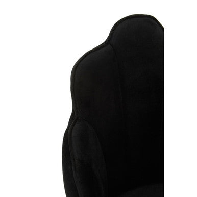 Tian Black Velvet Scalloped Dining Chair