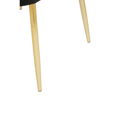 Tian Black Velvet Scalloped Dining Chair