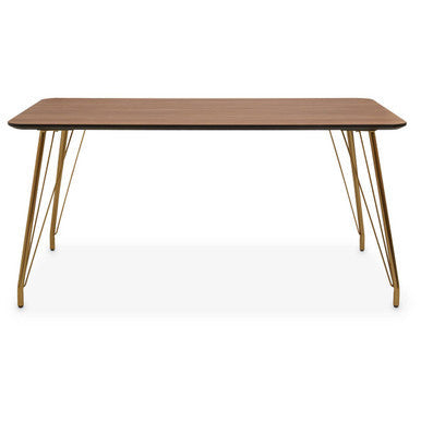 Veneto Natural Wood Effect Dining Table with Gold Finish Legs