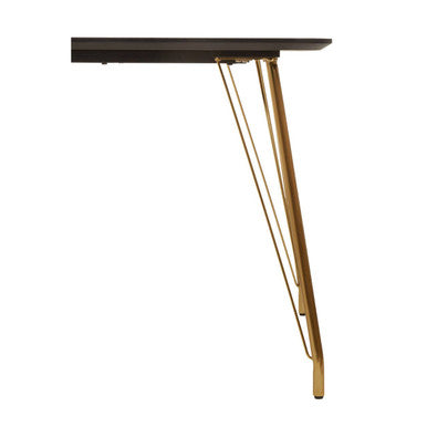 Veneto Natural Wood Effect Dining Table with Gold Finish Legs