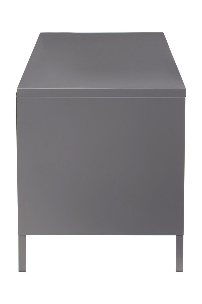 Acier Grey Metal 2 Door Media Unit with Glass Doors