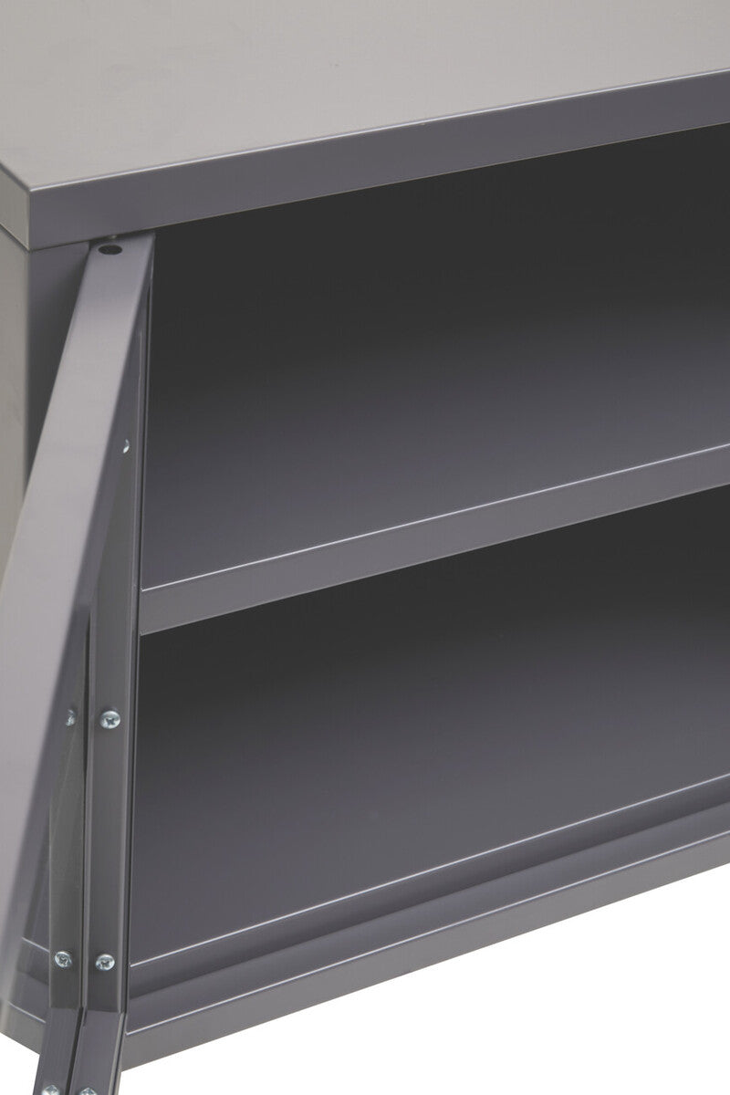 Acier Grey Metal 2 Door Media Unit with Glass Doors