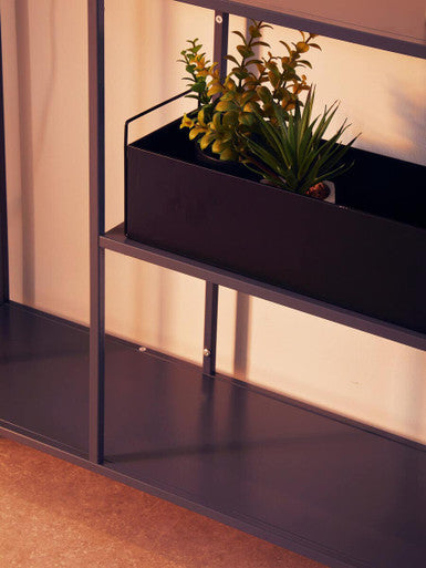 Grey Metal Console Table with Rectangular Top and Two-Tier Open Shelf Storage, Acero | Acero