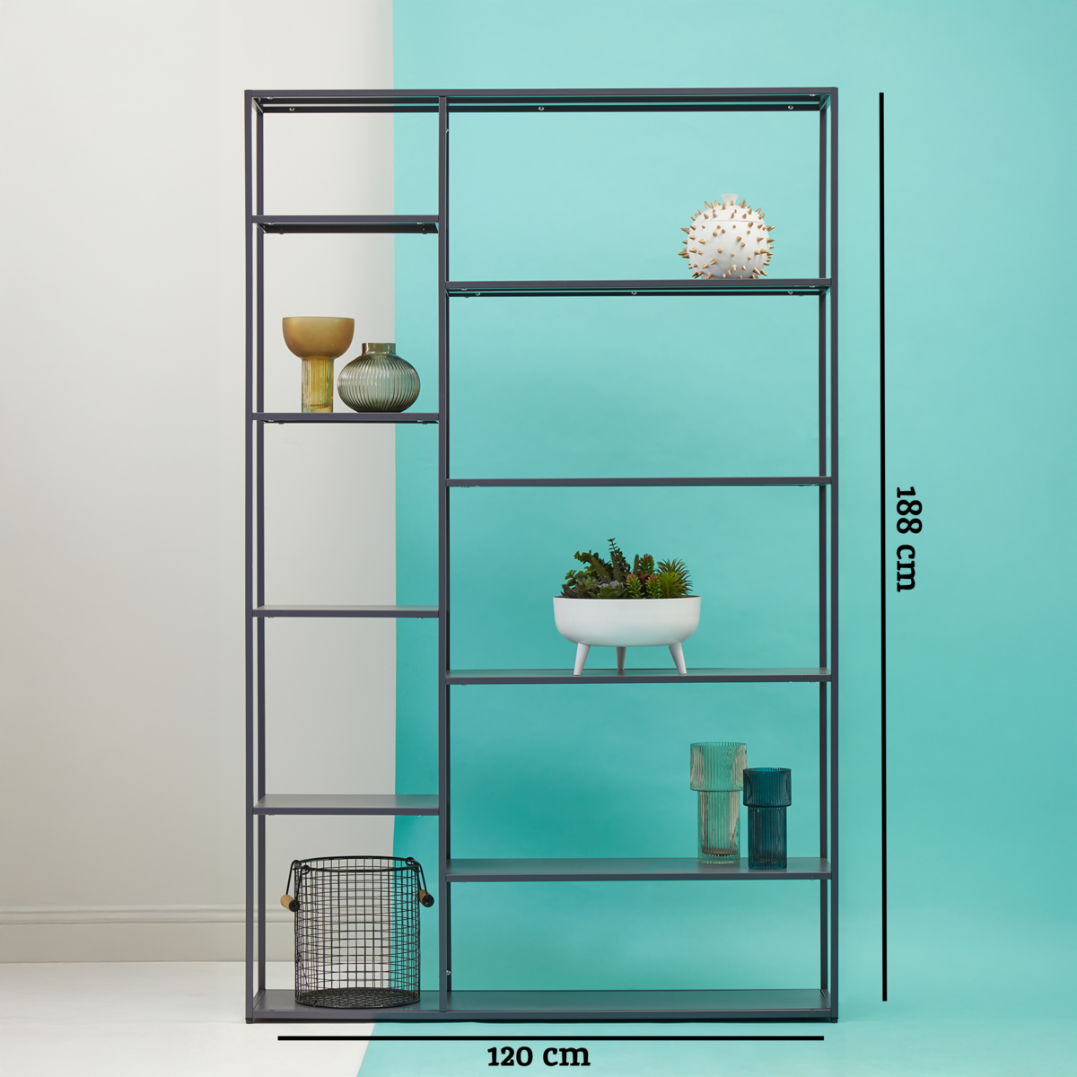 Acero Grey Metal Multi Tier Shelf Unit