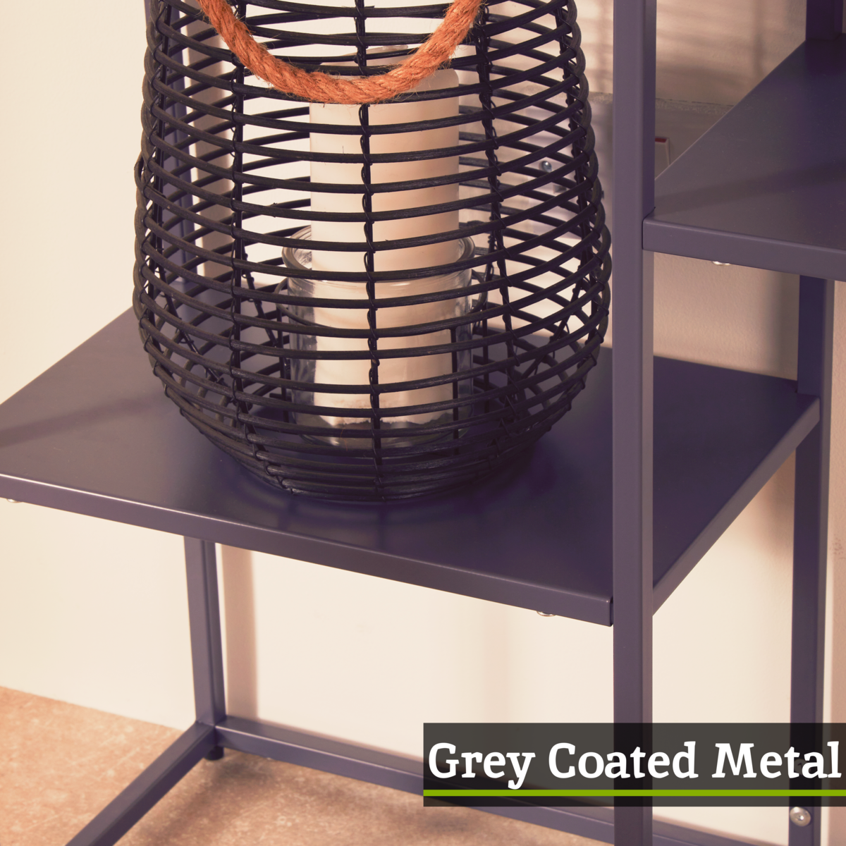Grey Metal Three Tier Shelf Unit | Acero