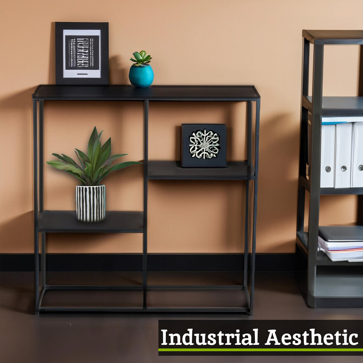Grey Metal Three Tier Shelf Unit | Acero