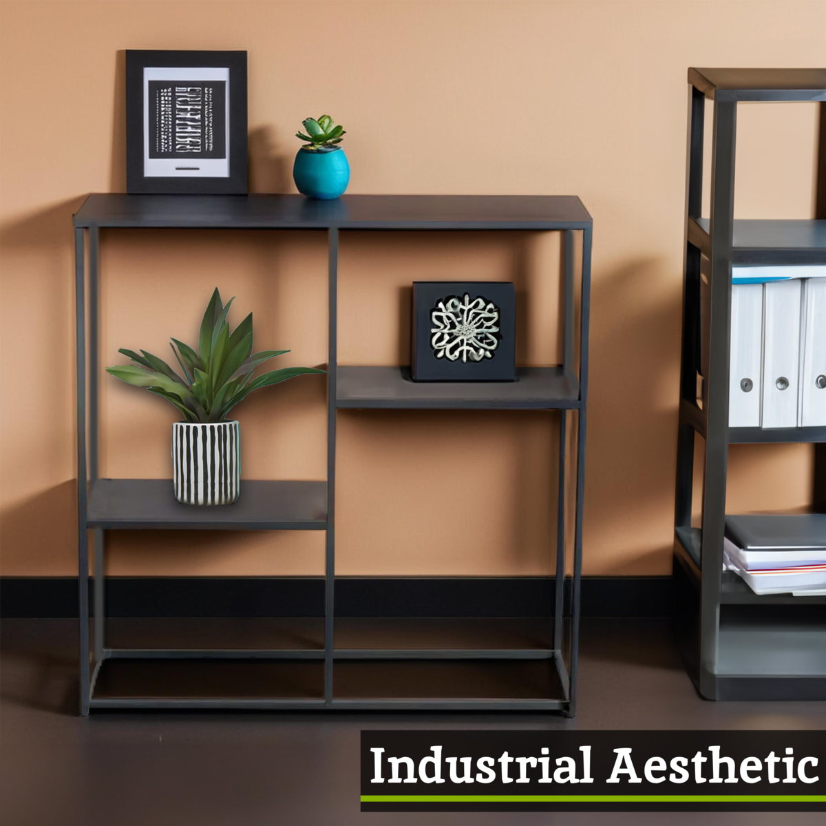 Grey Metal Three Tier Shelf Unit | Acero