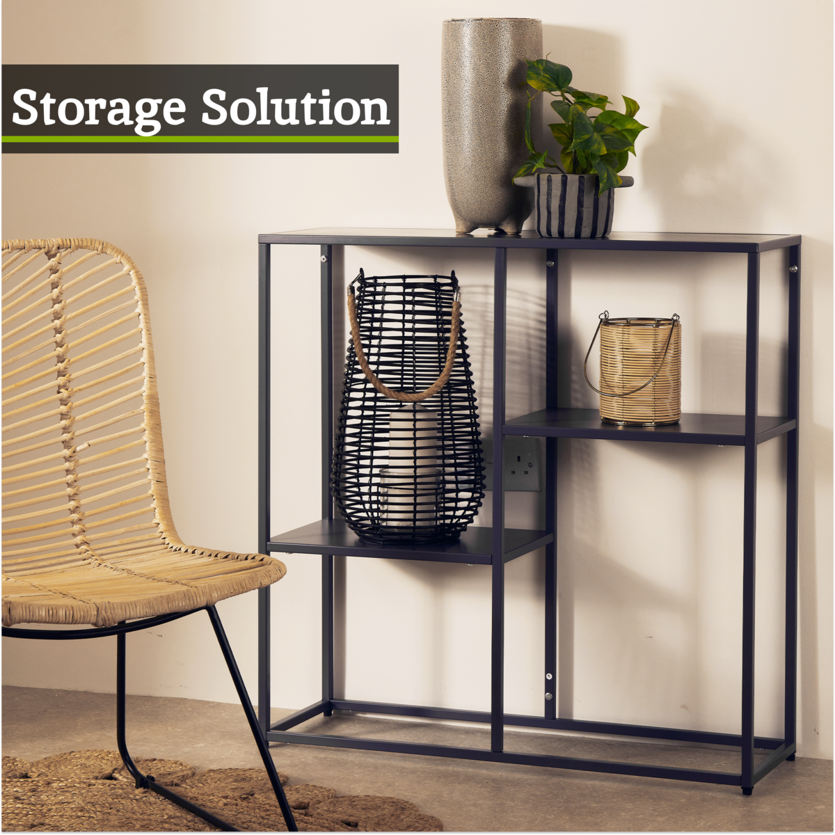 Grey Metal Three Tier Shelf Unit | Acero