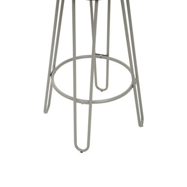 District Wooden Bar Stool with Grey Finish Legs