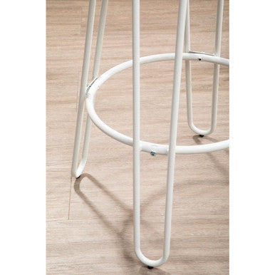 District Wooden Bar Stool with White Finish Legs