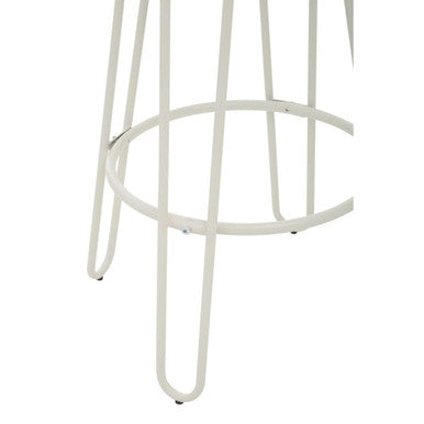 District Wooden Bar Stool with White Finish Legs