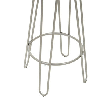 District Wooden Bar Stool with Silver Finish Legs