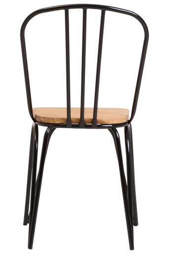 District Wooden Dining Chair with Black Finish Frame