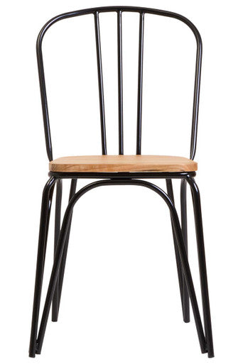 District Wooden Dining Chair with Black Finish Frame