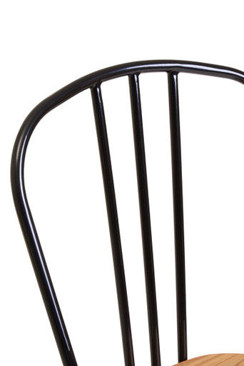 District Wooden Dining Chair with Black Finish Frame