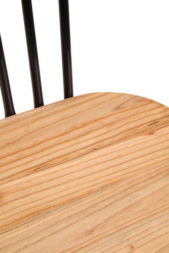 District Wooden Dining Chair with Black Finish Frame
