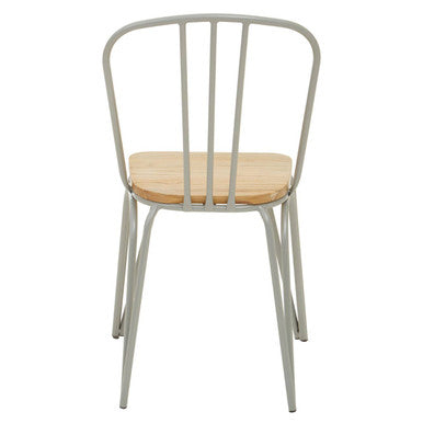District Natural Elm Wood and Grey Finish Metal Dining Chair