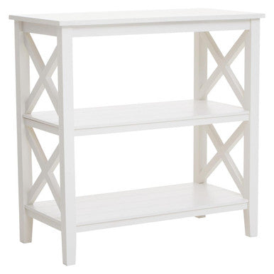 Heritage White Wooden 2 Tier Bookshelf with Cross Detail