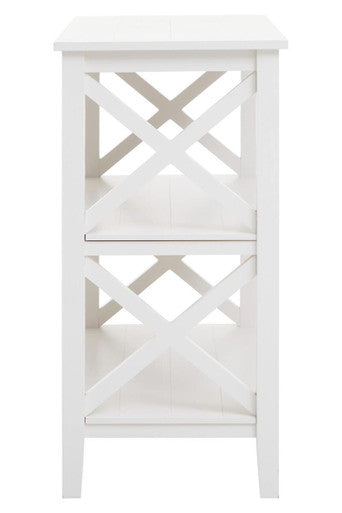 Heritage White Wooden 2 Tier Bookshelf with Cross Detail