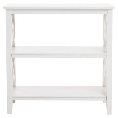 Heritage White Wooden 2 Tier Bookshelf with Cross Detail