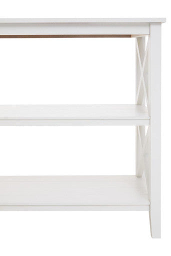 Heritage White Wooden 2 Tier Bookshelf with Cross Detail