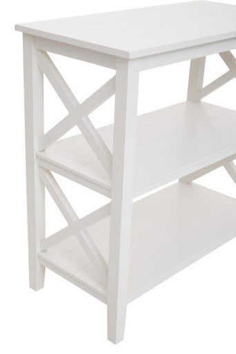 Heritage White Wooden 2 Tier Bookshelf with Cross Detail
