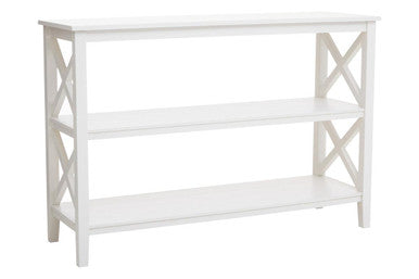 Heritage White Wooden Large 2 Tier Bookshelf with Cross Detail