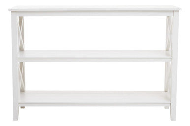Heritage White Wooden Large 2 Tier Bookshelf with Cross Detail