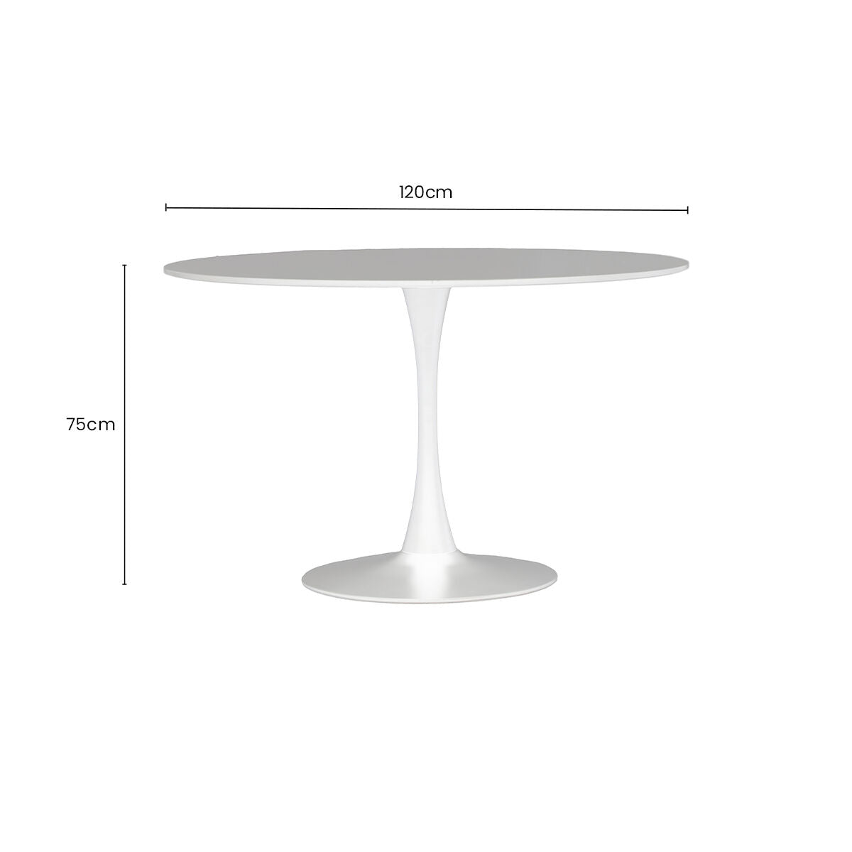 Laila White Large Round Dining Table
