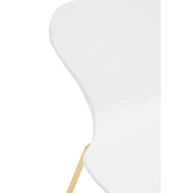 Laila White Dining Chair with Gold Finish Legs